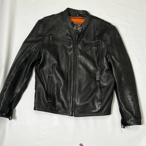 NWOT LEATHER BIKER JACKET SIZE XL - Picture 1 of 15
